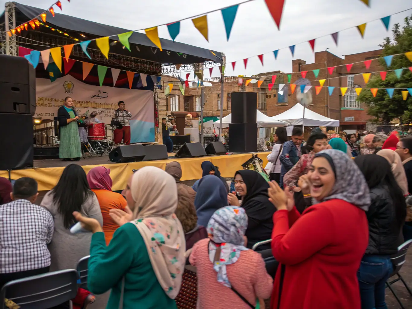 A captivating photo of a ZIC-BIO PROD-sponsored cultural event in a public space, highlighting the organization's commitment to accessible arts experiences.